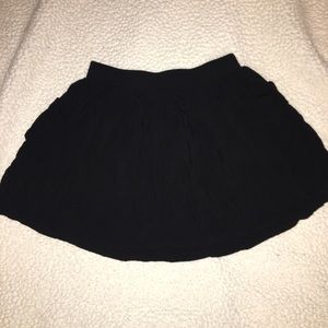 high rise black flowy skirt